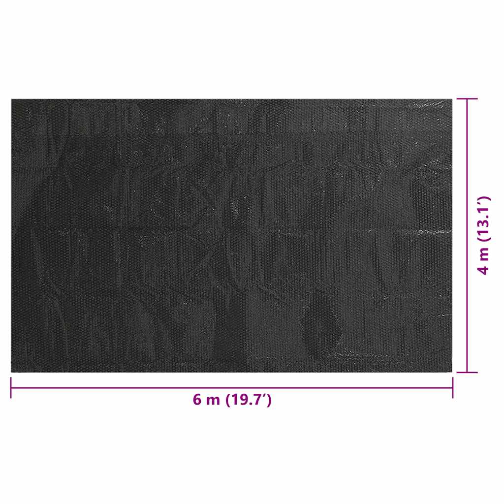 Floating Rectangular PE Solar Pool Film 6 x 4 m Black