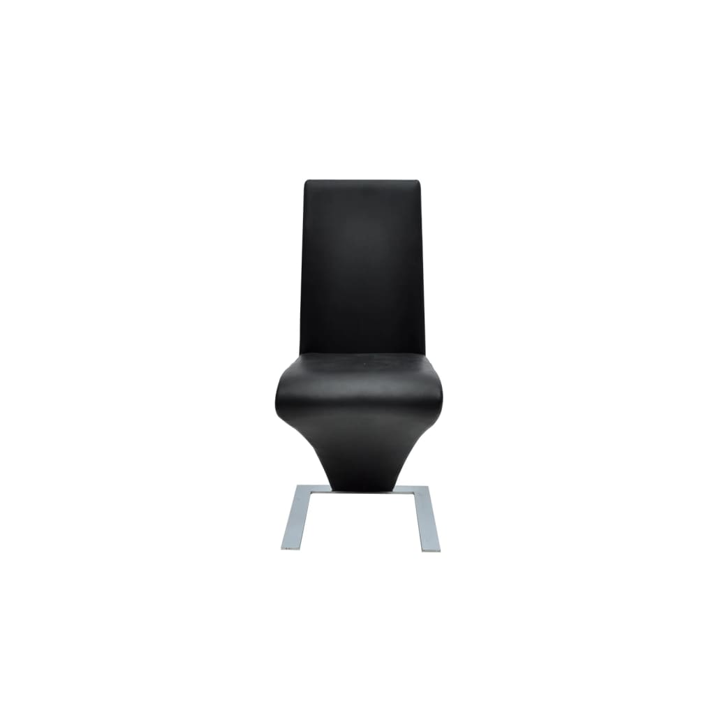 Dining Chairs 4 pcs Black Faux Leather