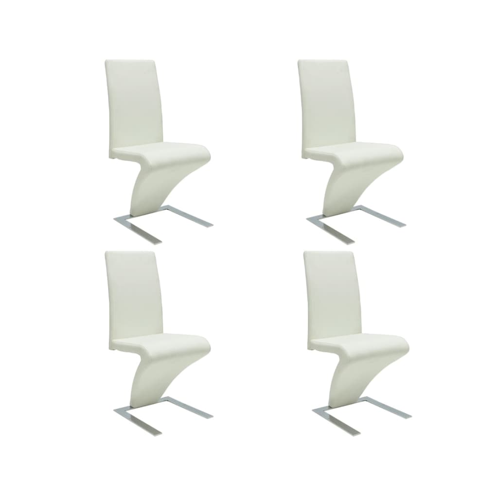 Dining Chairs 4 pcs White Faux Leather