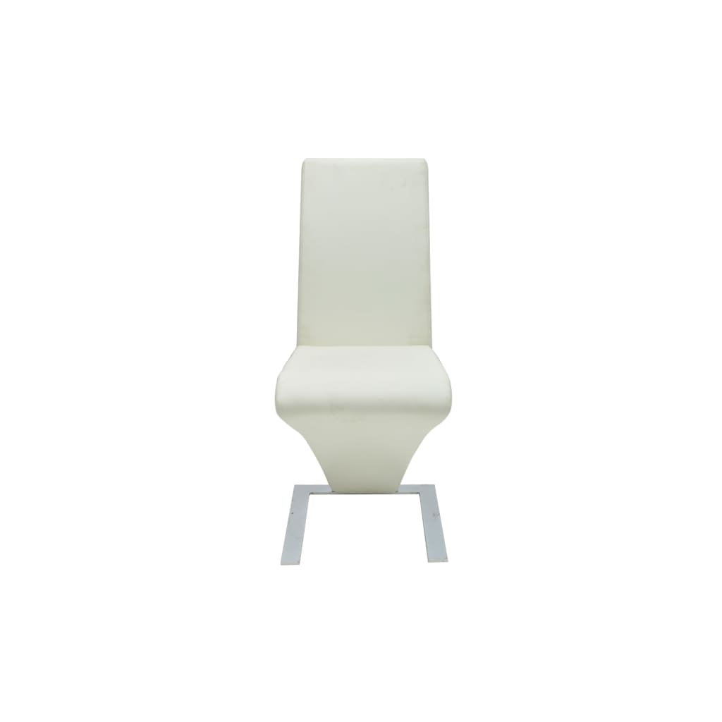 Dining Chairs 6 pcs White Faux Leather