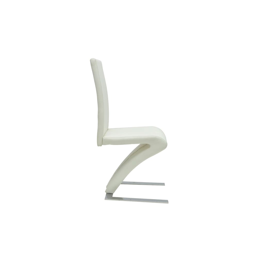 Dining Chairs 6 pcs White Faux Leather