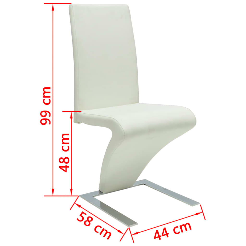 Dining Chairs 6 pcs White Faux Leather