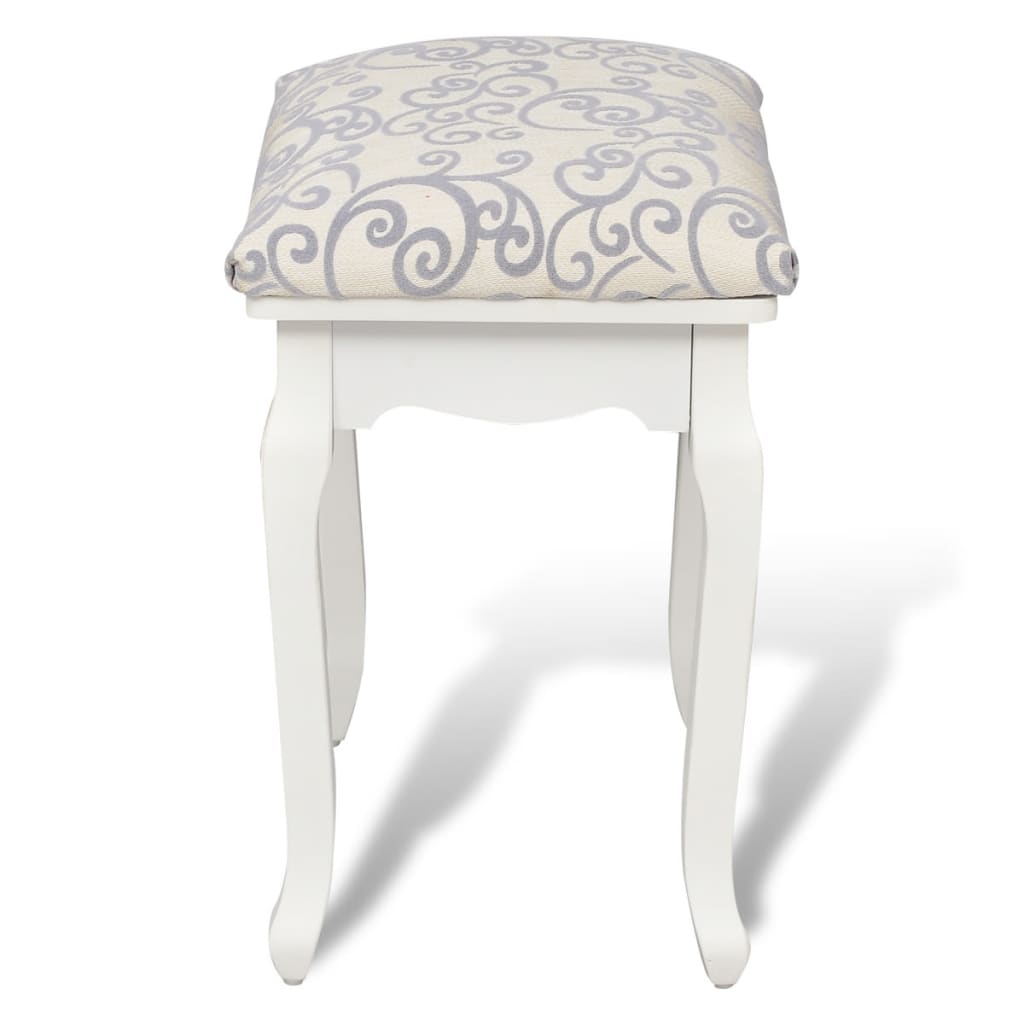 Dressing Stool Warm White Fabric