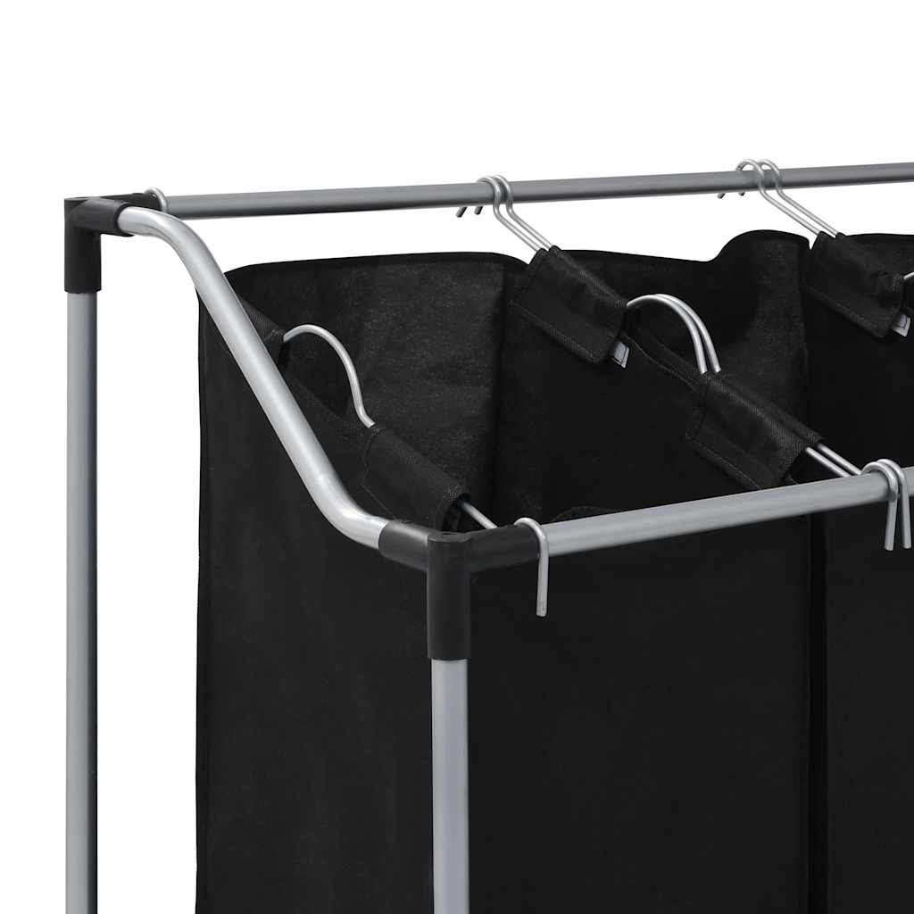 Laundry sorter with 4 bags black grey