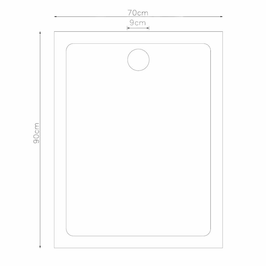 Rectangular ABS Shower Base Tray 70 x 90 cm
