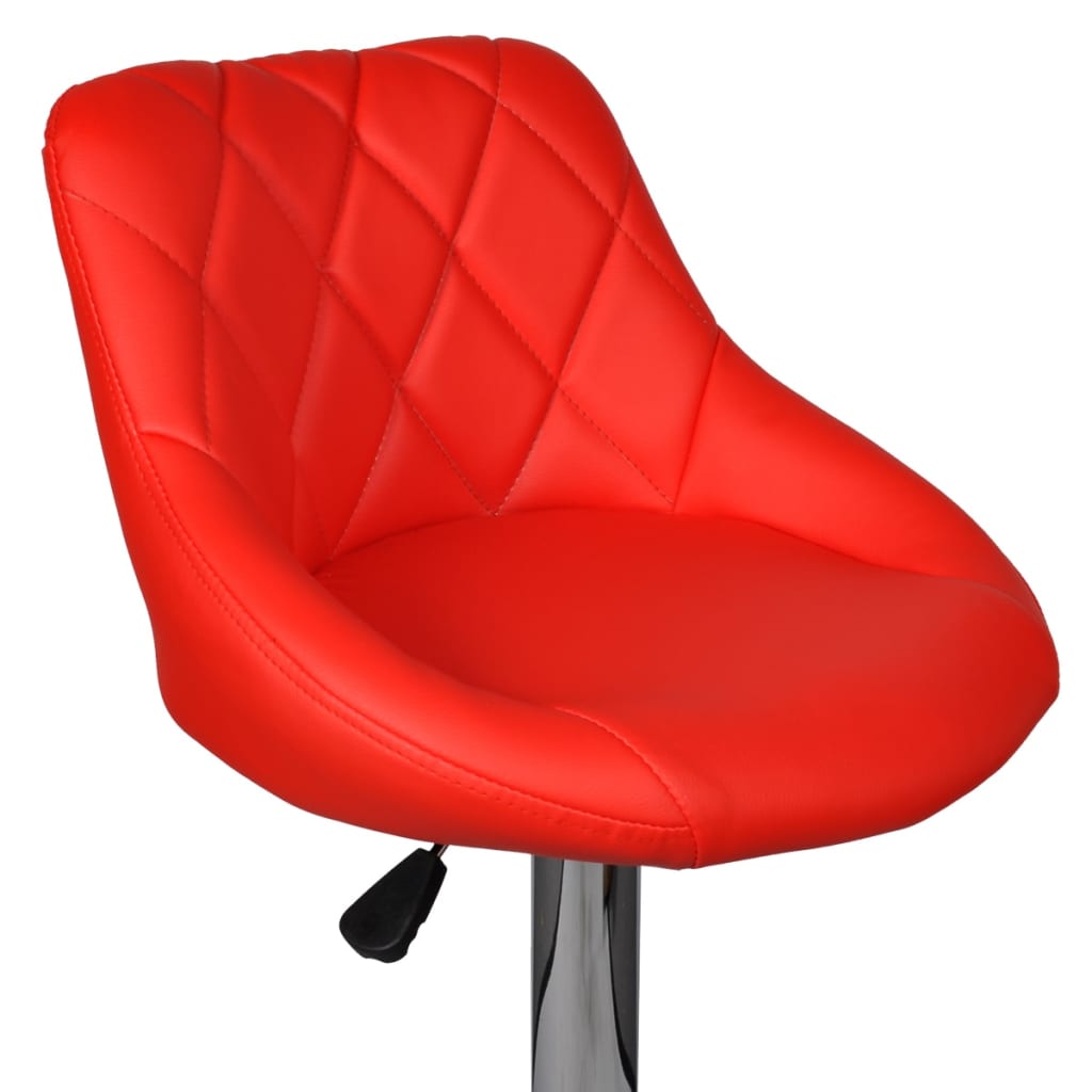 Bar Stools 2 pcs Red Faux Leather