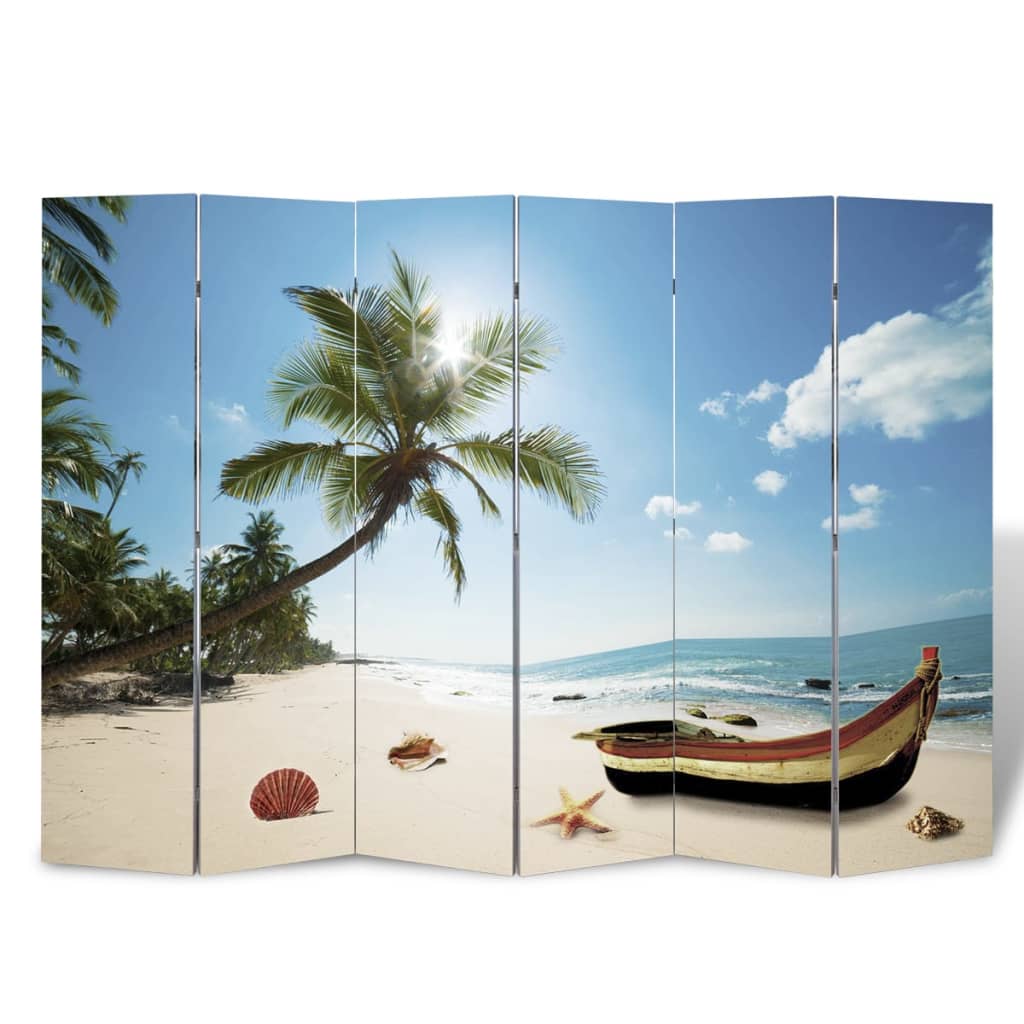 Folding Room Divider Print 217x170cm Beach