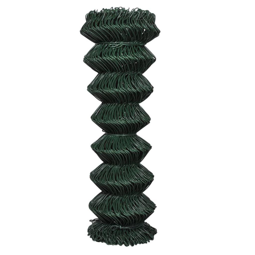 Chain Link Fence Steel 1.25x15 m Green