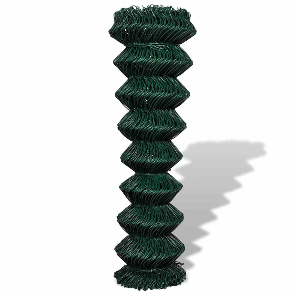 Chain Link Fence Steel 1.5x25 m Green