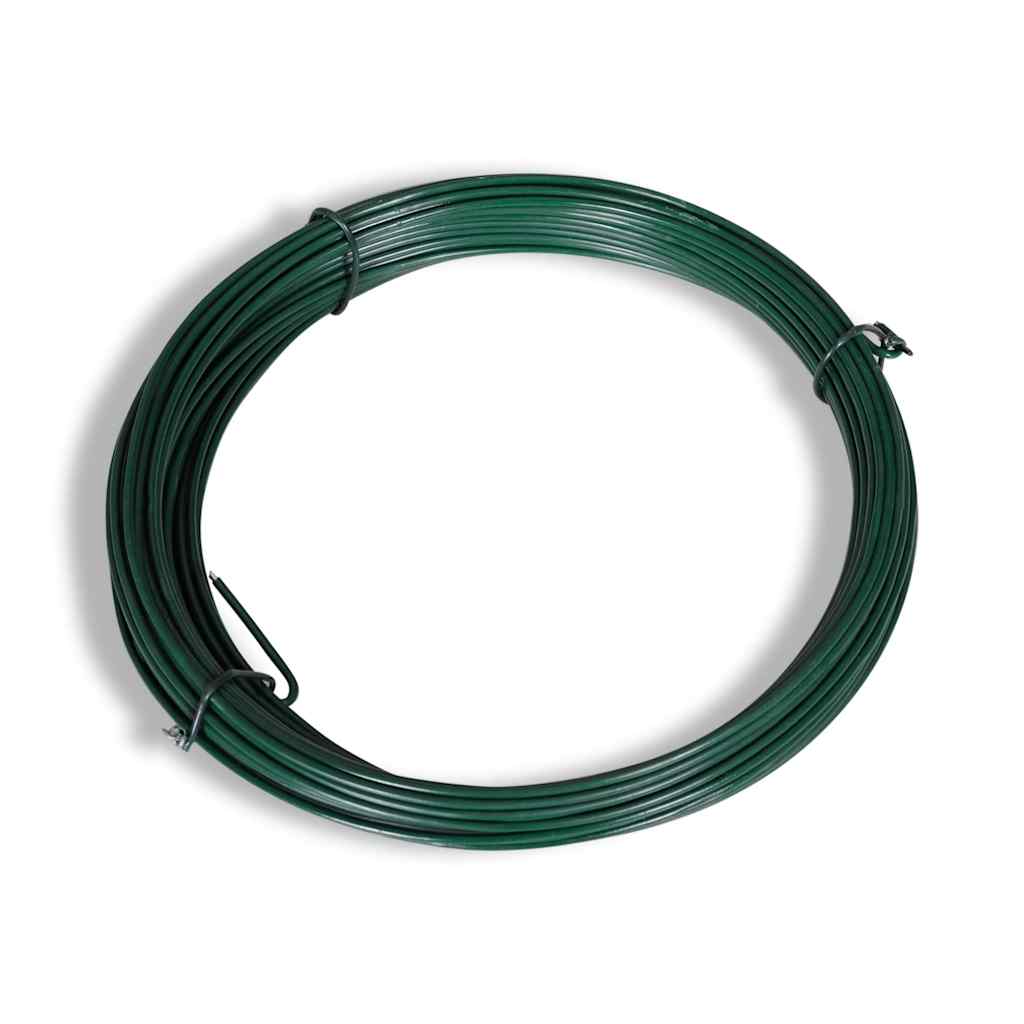 Chain Link Fence with Posts Steel 1x15 m Green