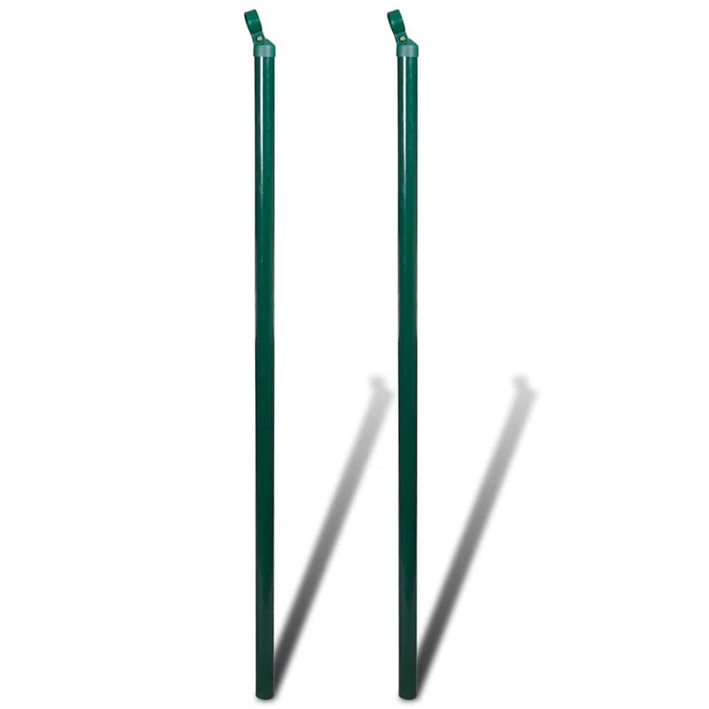 Chain Link Fence with Posts Steel 1.25x25 m Green