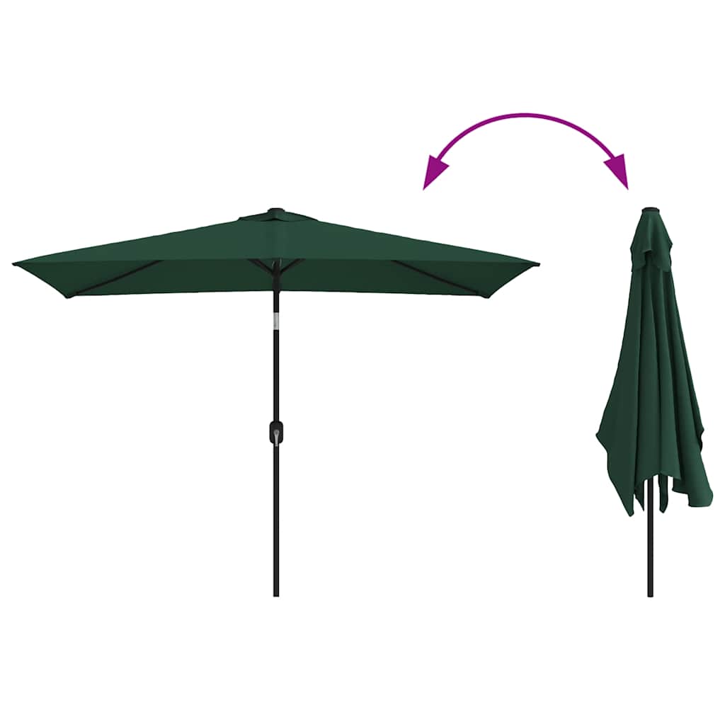 Garden Parasol 200 x 300 cm Green Rectangular
