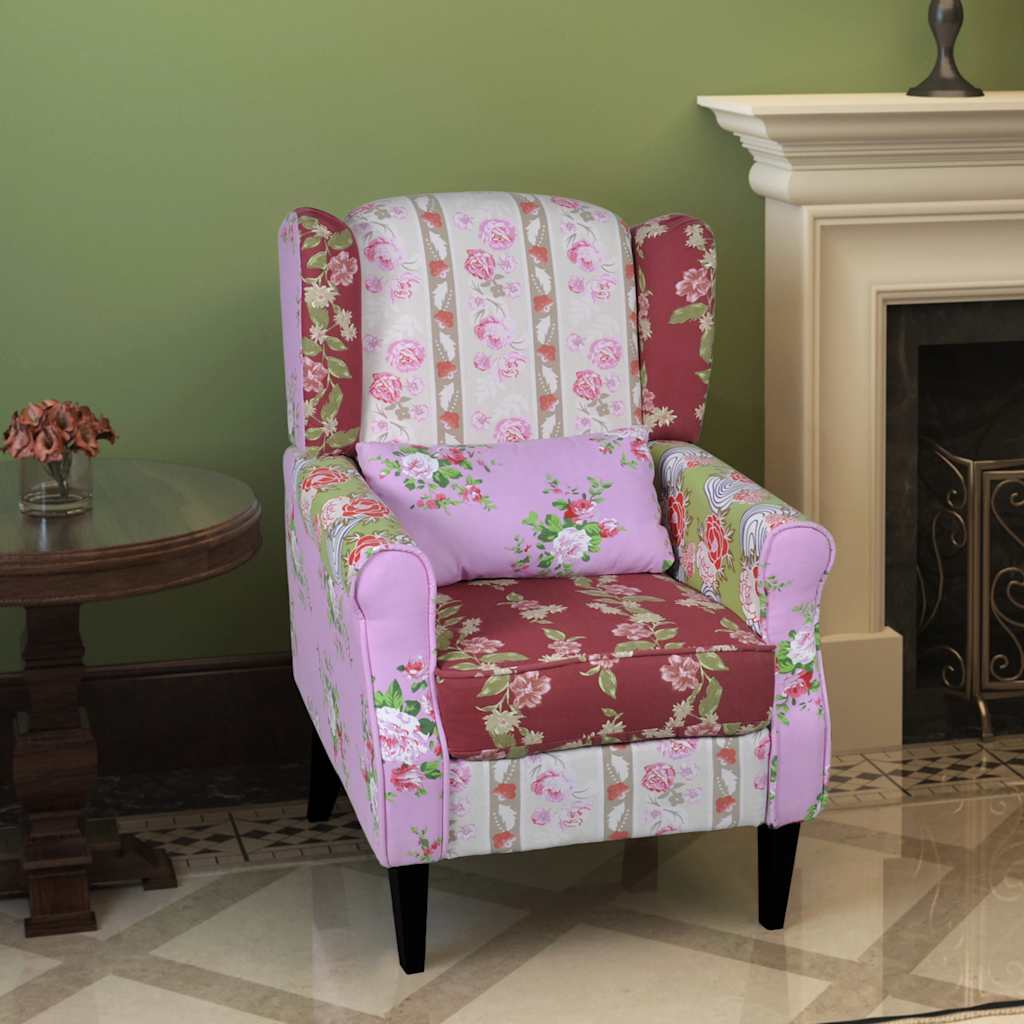 Armchair with Patchwork Design Fabric