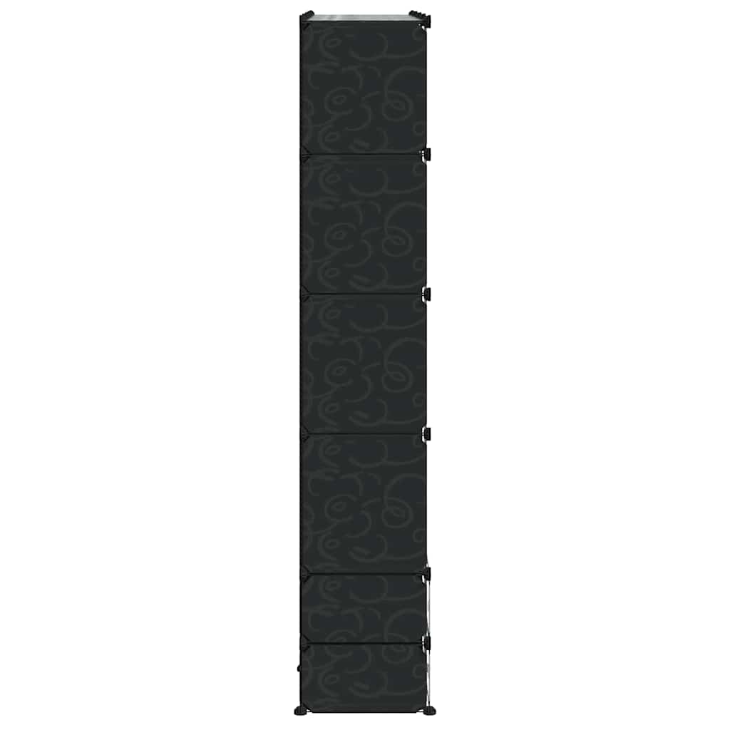 Modular Cabinet 18 Compartments Black and White 37x146x180.5 cm