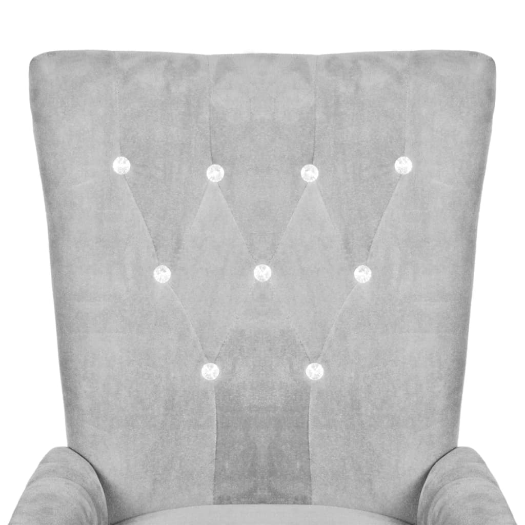 Armchair Silver Velvet