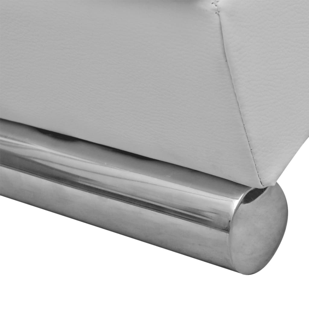 Chaise Longue White Faux Leather