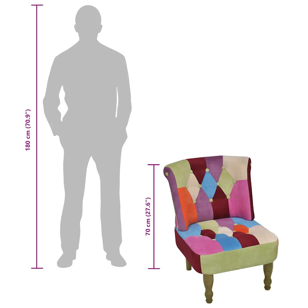French Chair with Patchwork Design Fabric