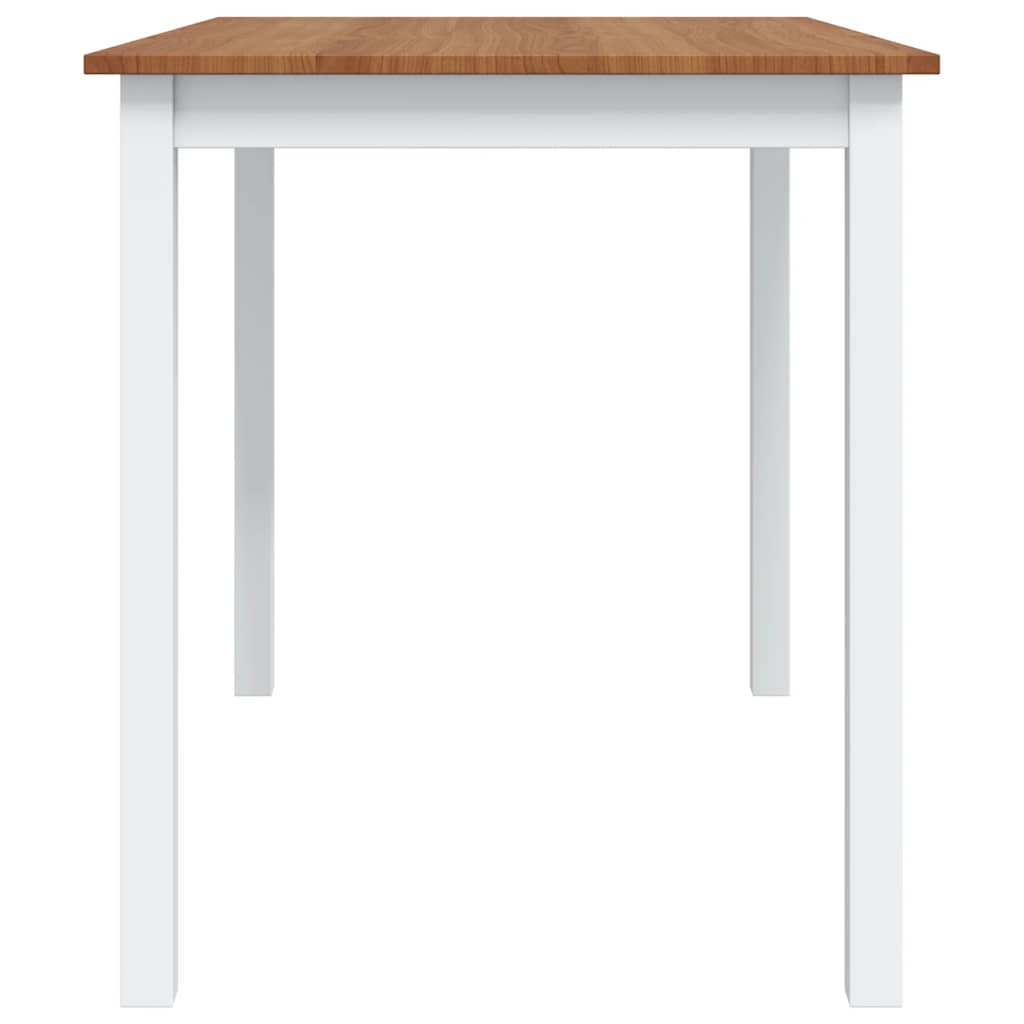 5 Piece Dining Set Brown and White