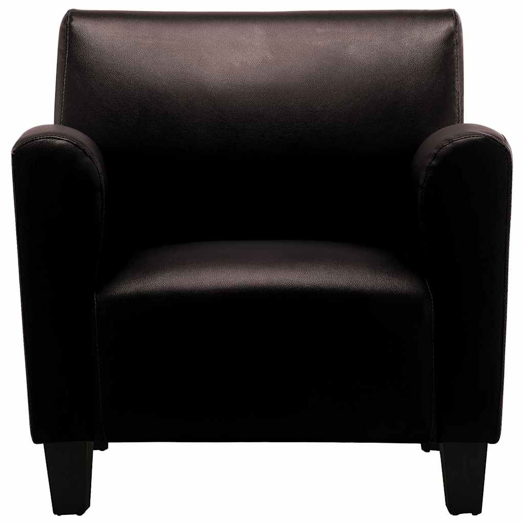 Sofa Chair Dark Brown Faux Leather