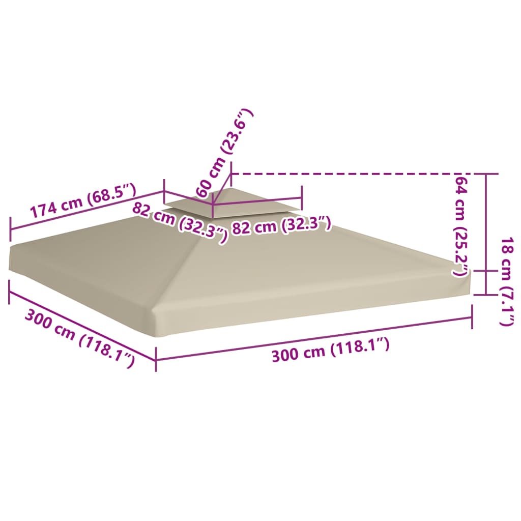 Water-proof Gazebo Cover Canopy 310 g / m² Green 3 x 3 m