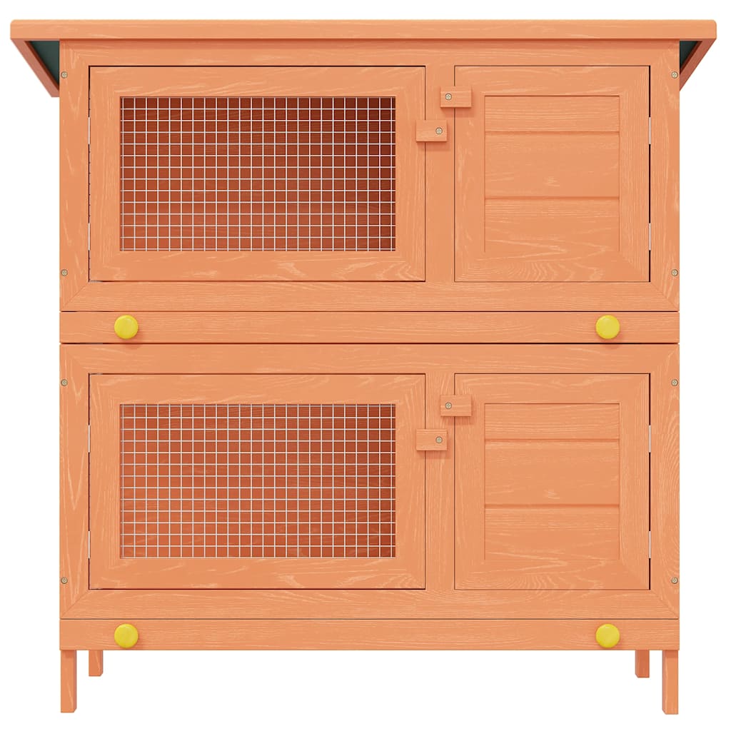 Outdoor Rabbit Hutch Small Animal House Pet Cage 4 Doors Wood