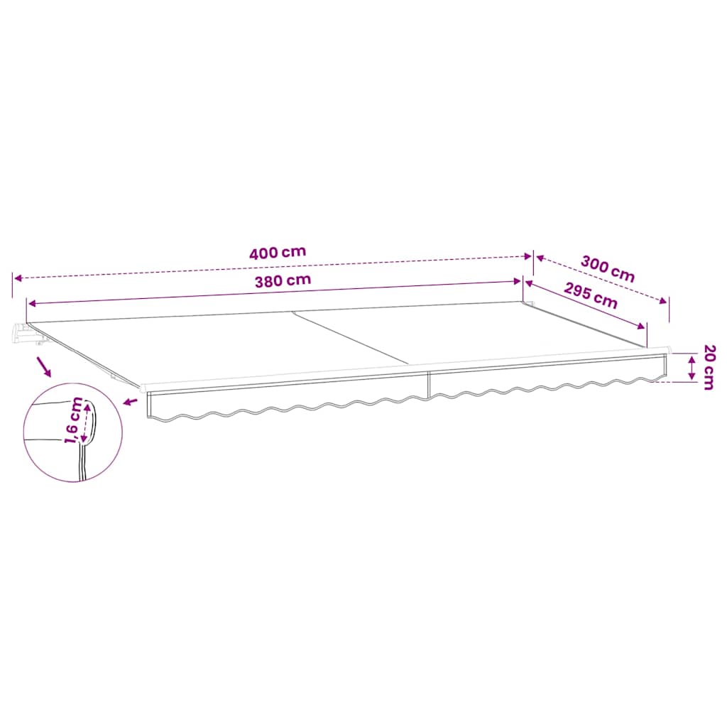 Awning Replacement Fabric Cream 400x300 cm Polyester