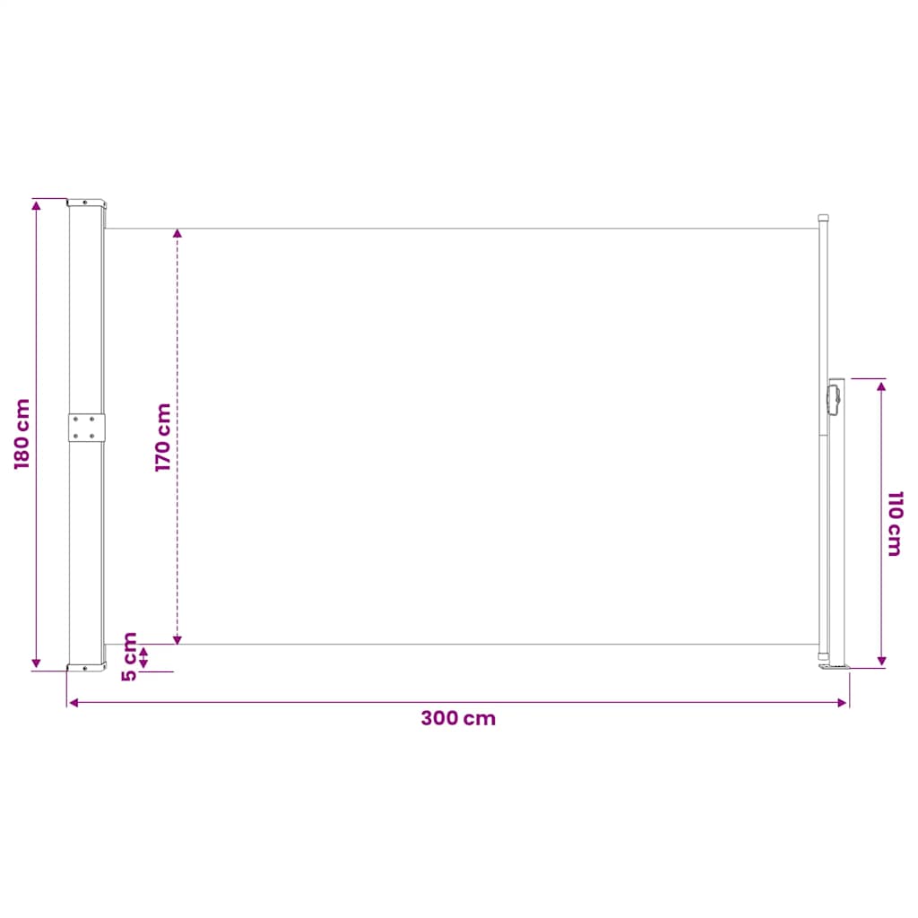 Patio Terrace Side Awning 180 x 300 cm Red