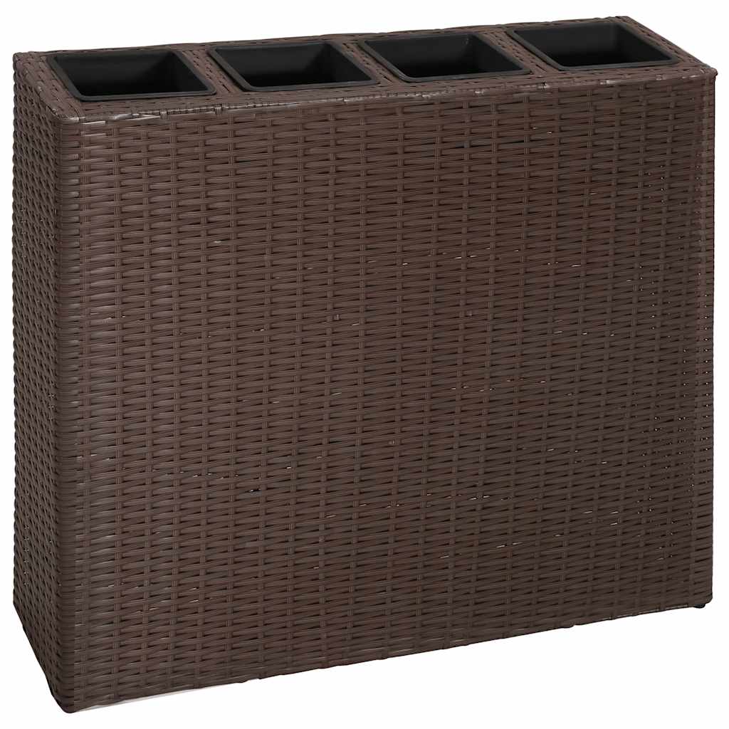 Garden Rectangle Rattan Raised Bed Set Brown