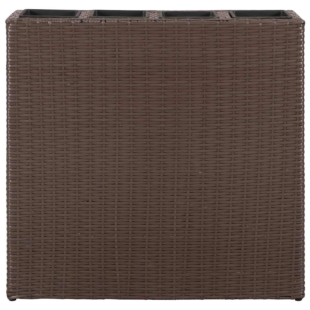 Garden Rectangle Rattan Raised Bed Set Brown
