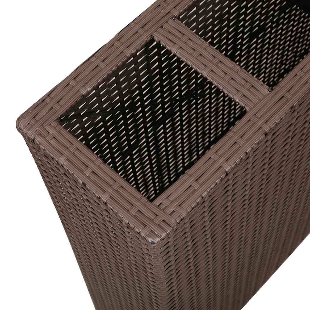 Garden Rectangle Rattan Raised Bed Set Brown