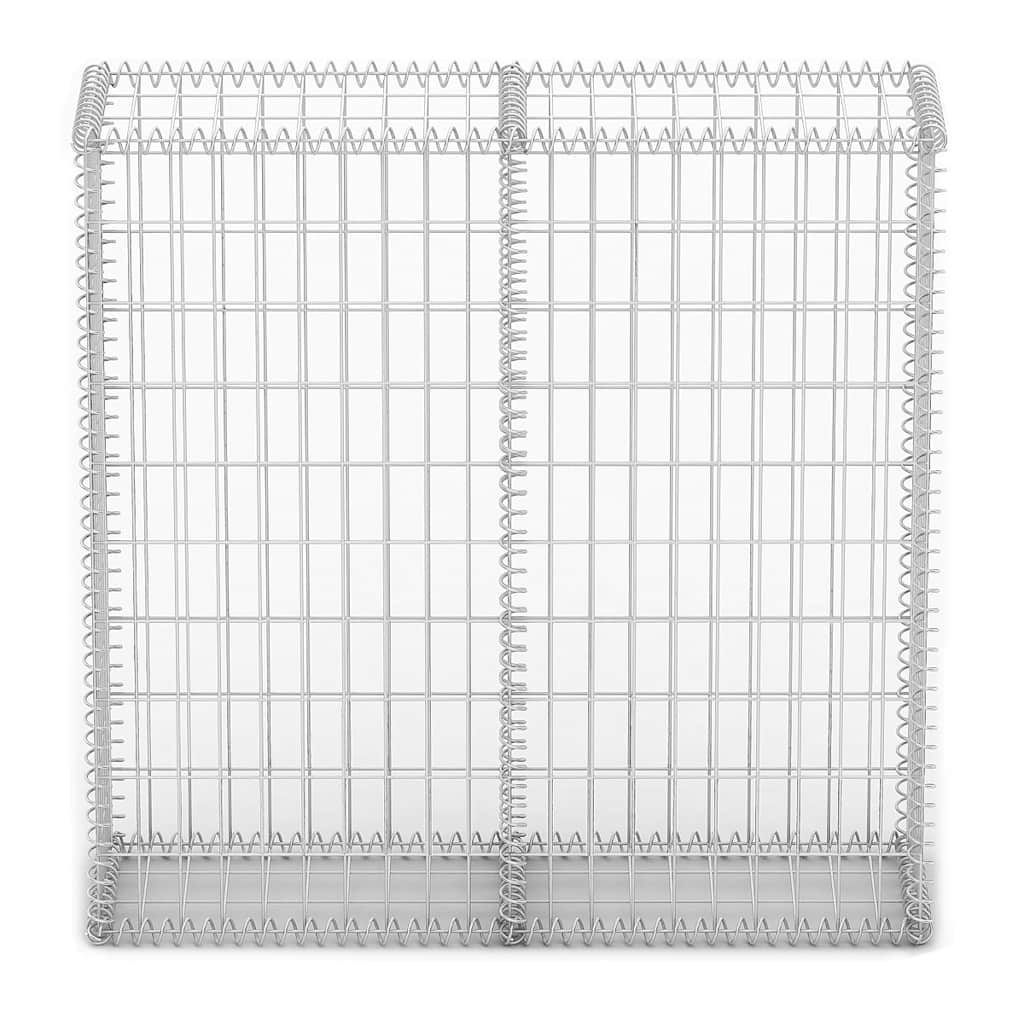 Gabion Basket with Lids Galvanised Wire 100 x 100 x 30 cm