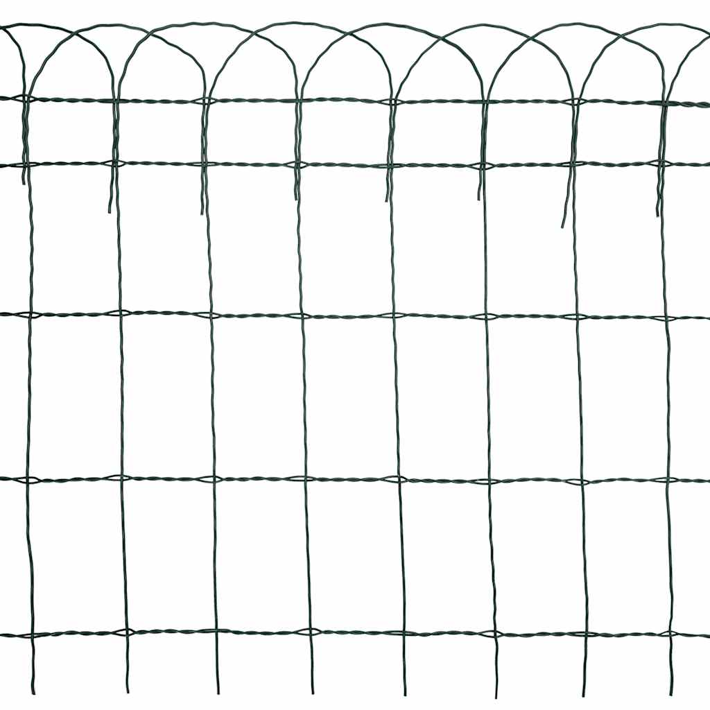 Garden Border Fence Powder-coated Iron 25x0.65 m
