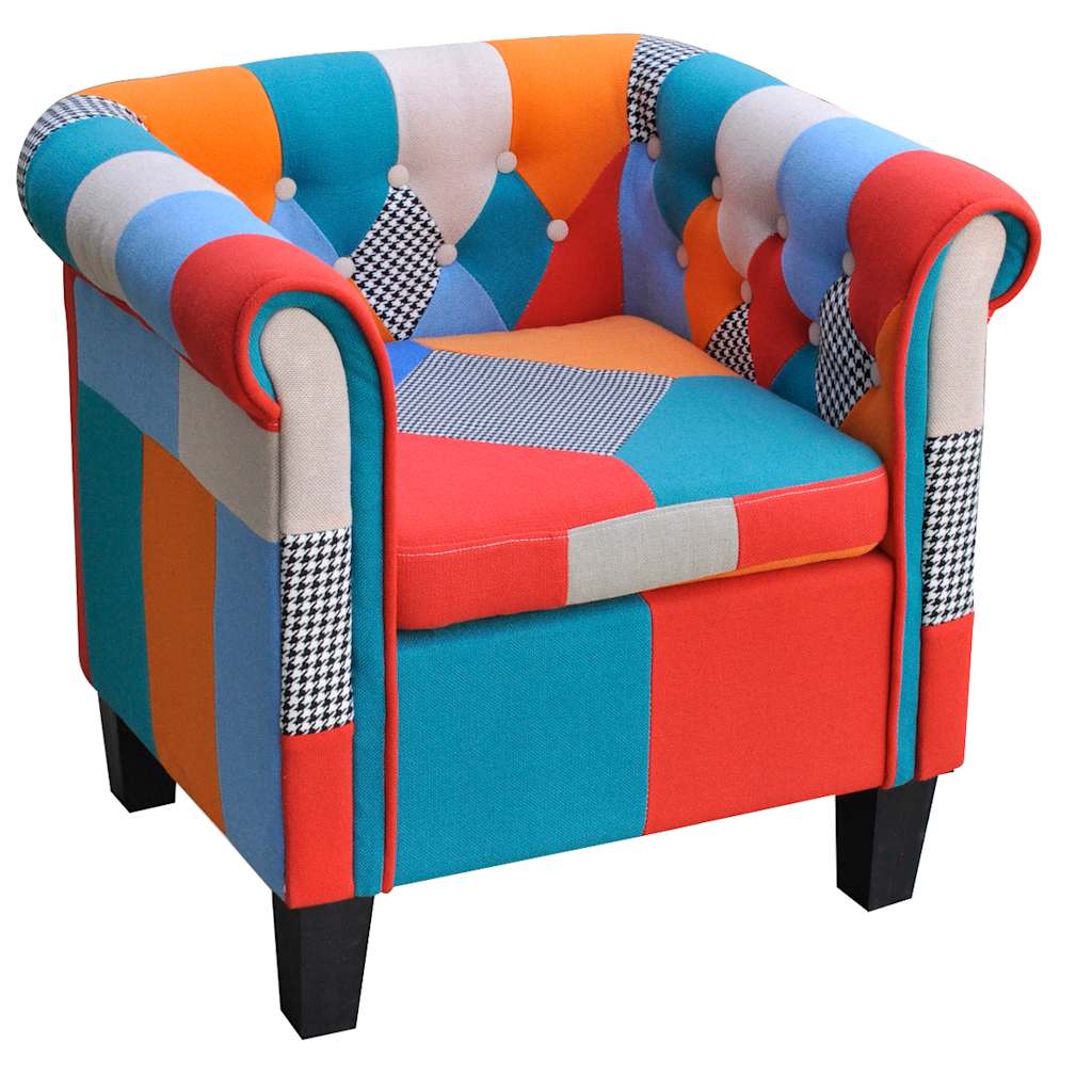 Armchair with Patchwork Design Fabric