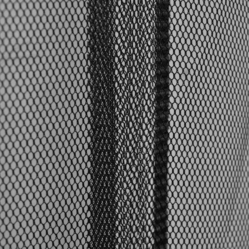 Insect Door Screen 4-Piece Mesh Curtain 220 x 100 cm Black Polyester