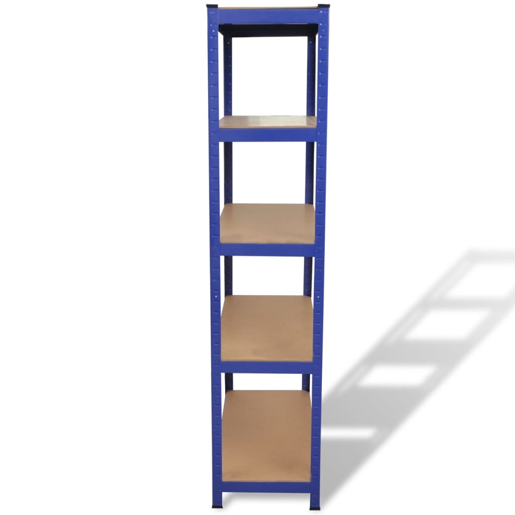 5-Layer Storage Shelf Blue Steel&Engineered Wood