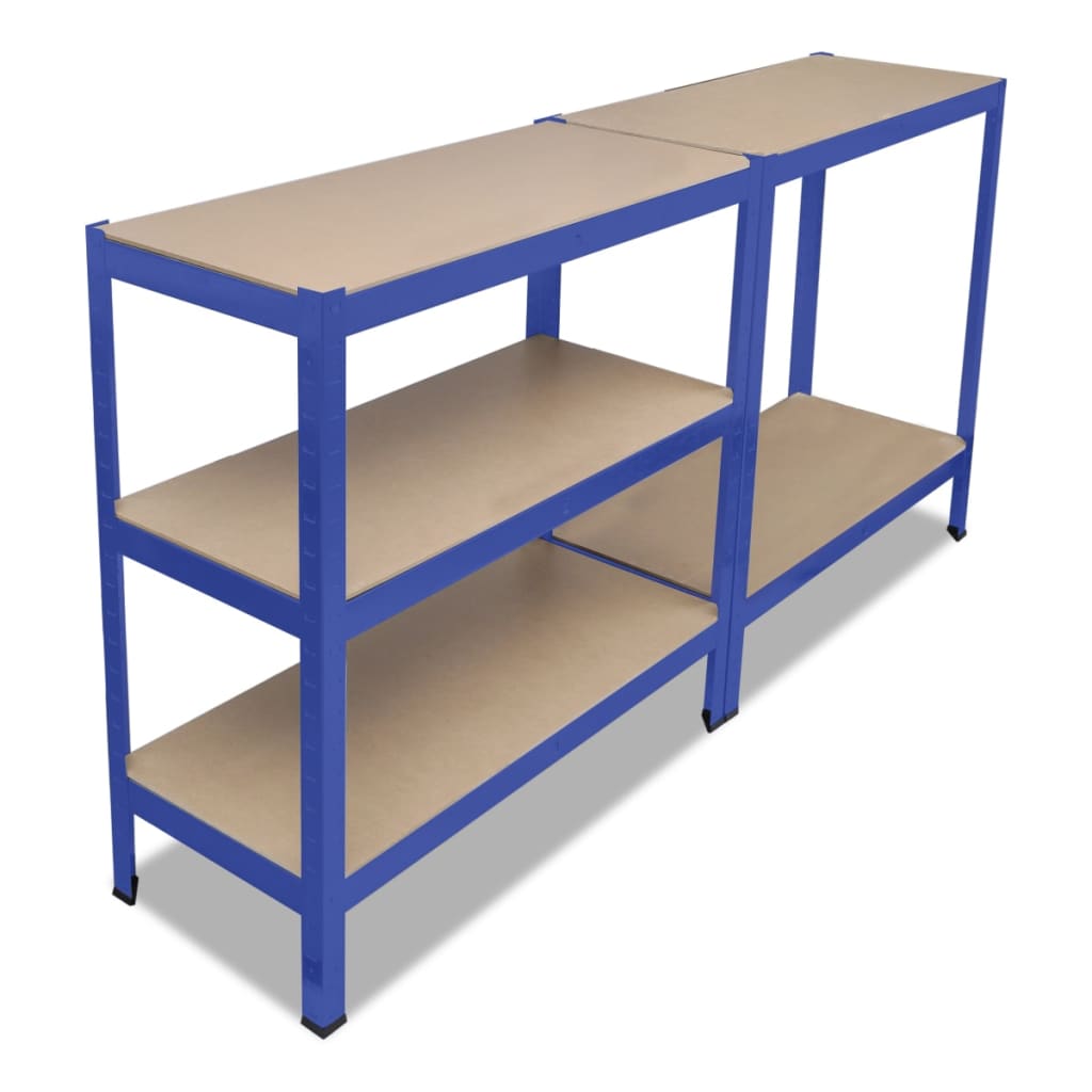 5-Layer Storage Shelf Blue Steel&Engineered Wood