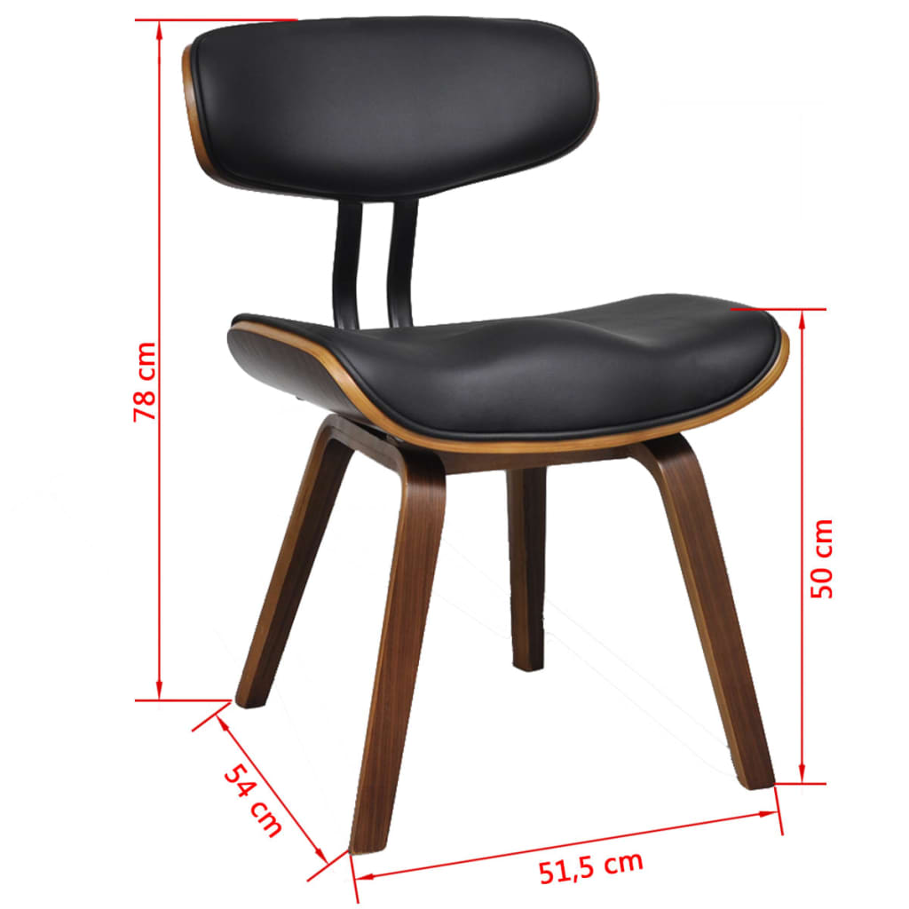 Dining Chairs 2 pcs Bent Wood and Faux Leather