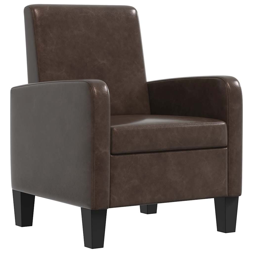 Armchair Brown Faux Leather