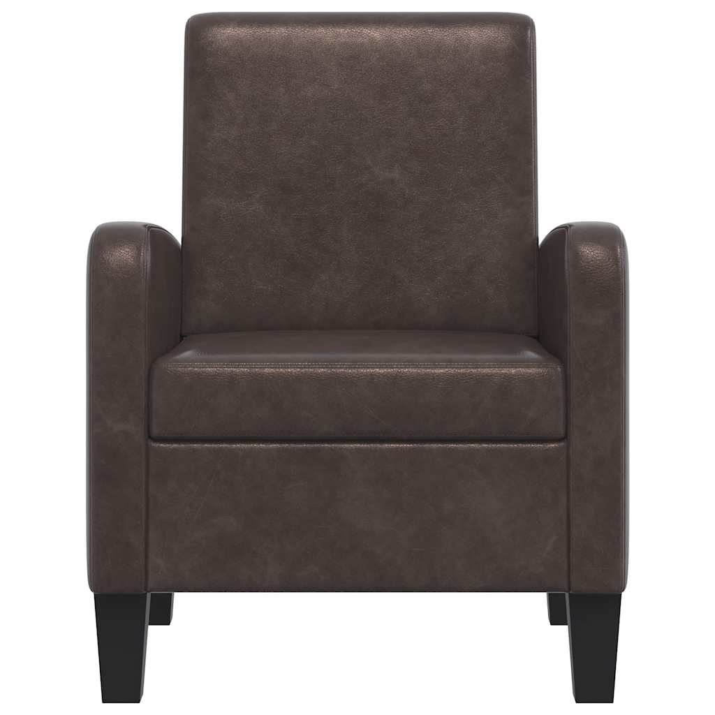 Armchair Brown Faux Leather
