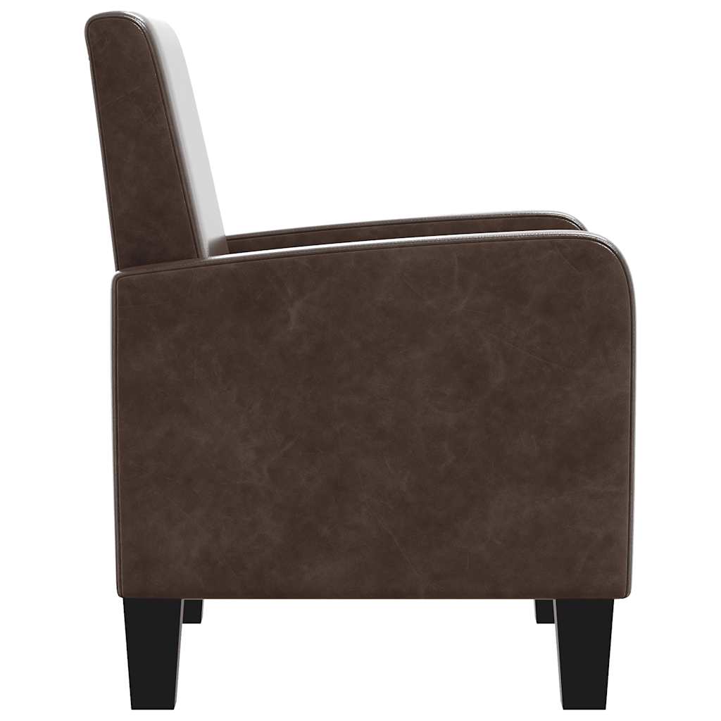 Armchair Brown Faux Leather