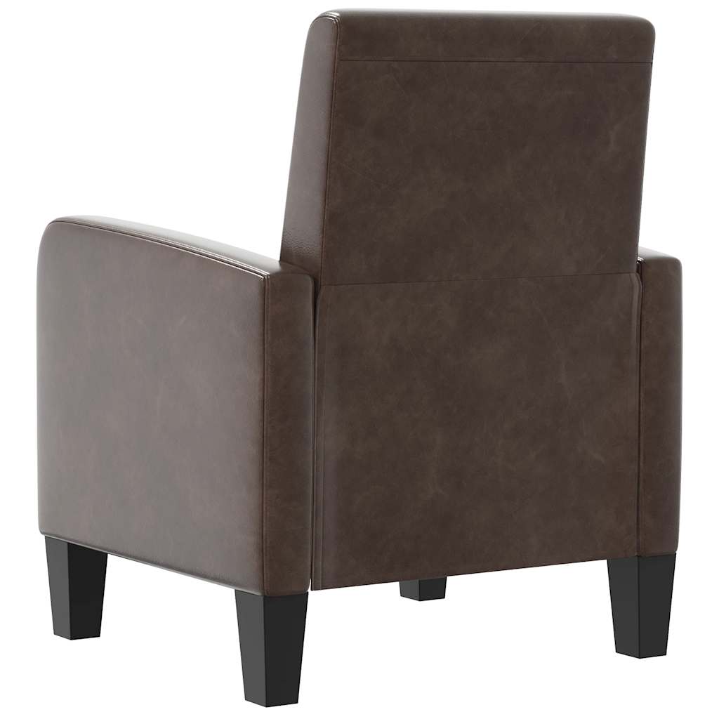 Armchair Brown Faux Leather