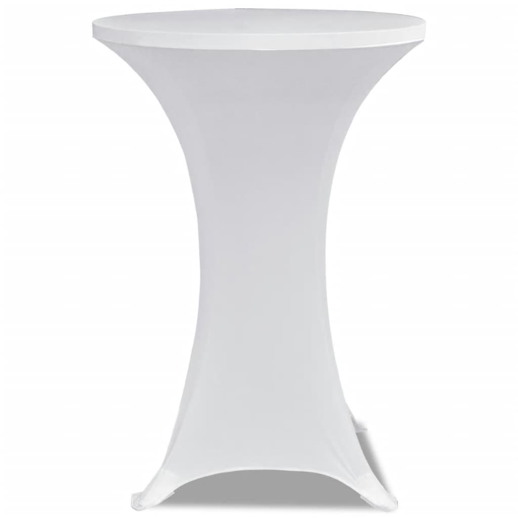 Standing Table Cover Ø 70 cm White Stretch 2 pcs