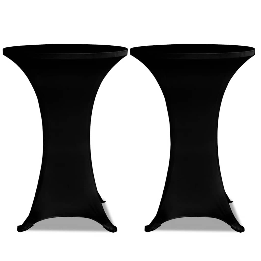 Standing Table Cover Ø 60 cm Black Stretch 2 pcs