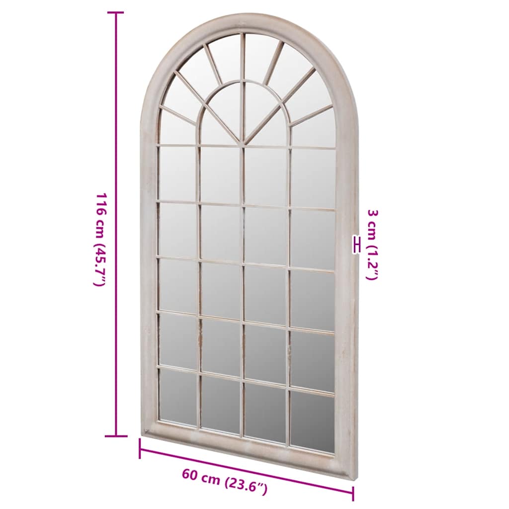 Rustic Arch Garden Mirror 60x116 cm for Both Indoor and Outdoor Use