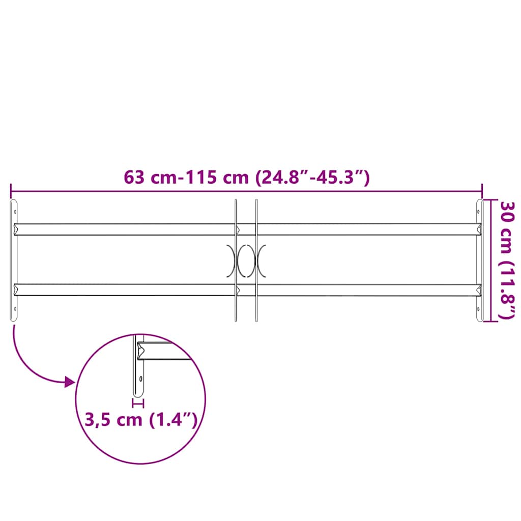 Adjustable Security Grille for Windows with 2 Crossbars 700-1050 mm