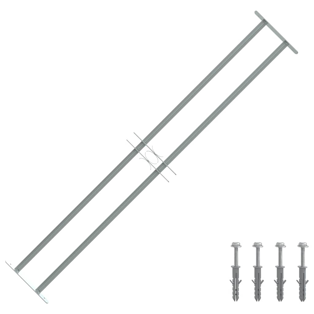 Adjustable Security Grille for Windows with 2 Crossbars 1000-1500 mm