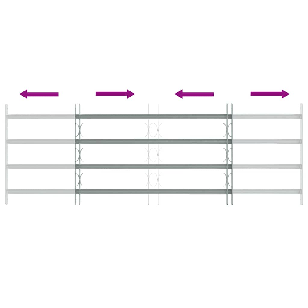 Adjustable Security Grille for Windows with 4 Crossbars 1000-1500 mm