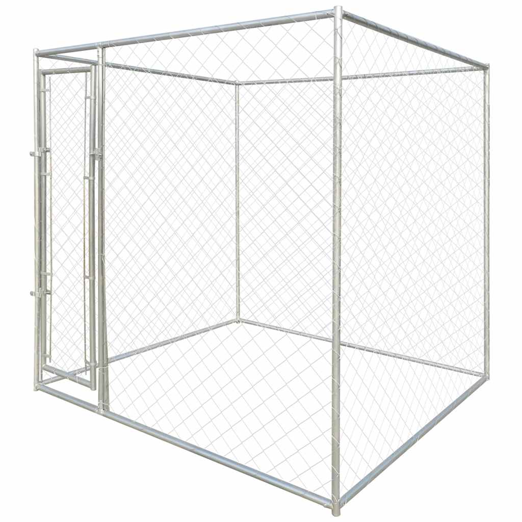 Dog Kennels Silver 192 x 192 x 195 cm Galvanised steel