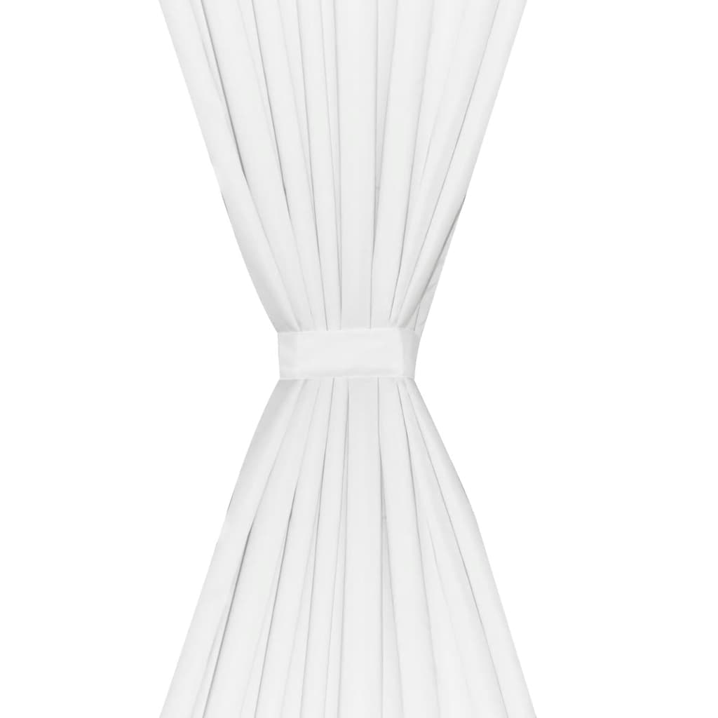 2 pcs White Energy-saving Blackout Curtains Double Layer 140 x 245 cm