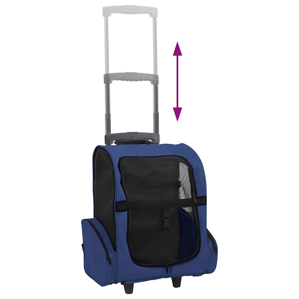 Blue Foldable Multipurpose Pet Trolley